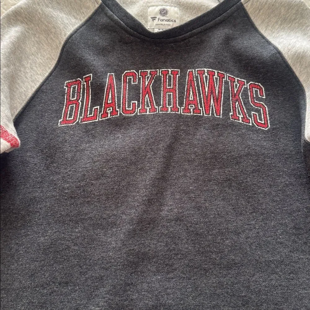 Fanatics Black and Gray Blackhawks  Sweatshirt